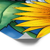 Sweet Napping Gray Cat and Sunflower Poster (Hoek)