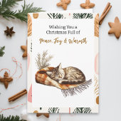 Sweet Napping Kitten | Gepersonaliseerde kerst Kaart