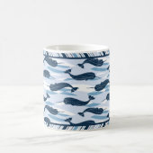 Sweet Narwhal Allover Print Navy Blue Koffiemok (Center)