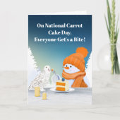 Sweet National Carrot Cake Day Snowman Feb 3 Kaart (Voorkant)