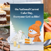 Sweet National Carrot Cake Day Snowman Feb 3 Kaart