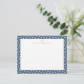 Sweet Navy Floral Nursery Note Card Aankondiging (Staand voorkant)