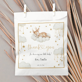 Sweet Neutral Sleeping Deer Cloud Baby shower Bedankzakje