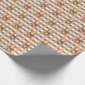 Sweet Neutral Teddy Bear Plaid  Cadeaupapier (Hoek)