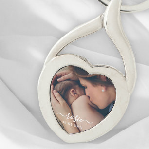 Sweet Nostalgic Baby Photo Heartfelt Sleutelhanger