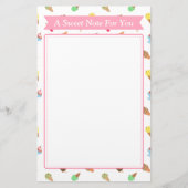 Sweet Note Ice Cream Pattern Briefpapier (Voorkant)