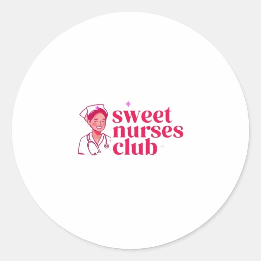 Sweet Nurses Club Ronde Sticker (Voorkant)