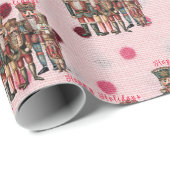 Sweet Nutcrackers en Polka Dots Roze Cadeaupapier (Rol Hoek)