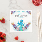 Sweet Ocean Octopus Seashells Baby shower Napkins Servet (Insitu)