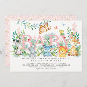 Sweet Oerwoud Animals Baby shower Invitation Kaart