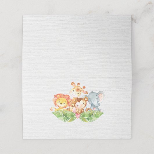 Sweet Oerwoud Animals Baby shower Plaatskaart Plaatskaartje (Buitenkant ongevouwen)