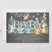 Sweet Oerwoud Animals Jongens Baby shower Uitnodig Kaart (Voorkant)