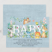 Sweet Oerwoud Animals Jongens Baby shower Uitnodig Kaart (Voorkant / Achterkant)