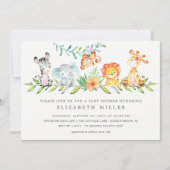 Sweet Oerwoud Animals Neutraal Baby shower Invitat Kaart (Voorkant)