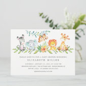 Sweet Oerwoud Animals Neutraal Baby shower Invitat Kaart (Staand voorkant)
