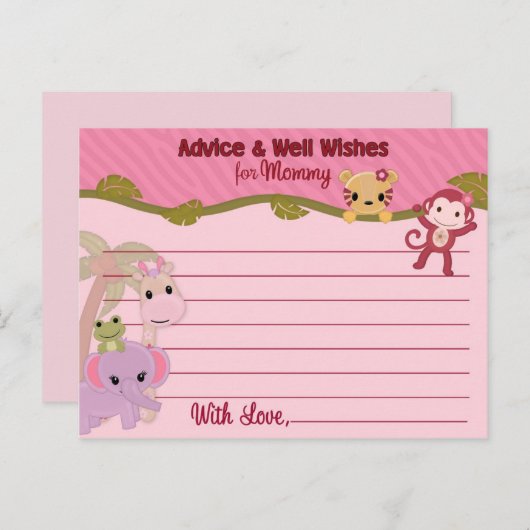 Sweet Oerwoud Babies Advice voor mama Kaarten PINK (Voorkant / Achterkant)