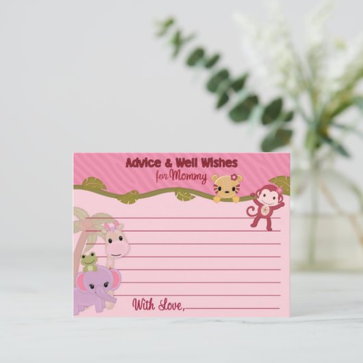 Sweet Oerwoud Babies Advice voor mama Kaarten PINK (Staand voorkant)