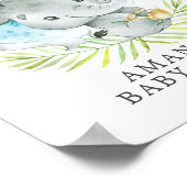 Sweet Oerwoud Elephant Welcome Baby shower Poster (Hoek)