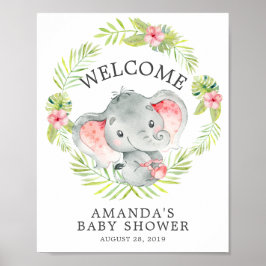 Sweet Oerwoud Elephant Welcome Baby shower Poster