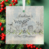 Sweet Oerwoud Foto baby's eerste Kerstmis Glas Ornament