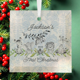 Sweet Oerwoud Foto baby's eerste Kerstmis Glas Ornament