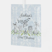 Sweet Oerwoud Foto baby's eerste Kerstmis Glas Ornament (Voorkant links)