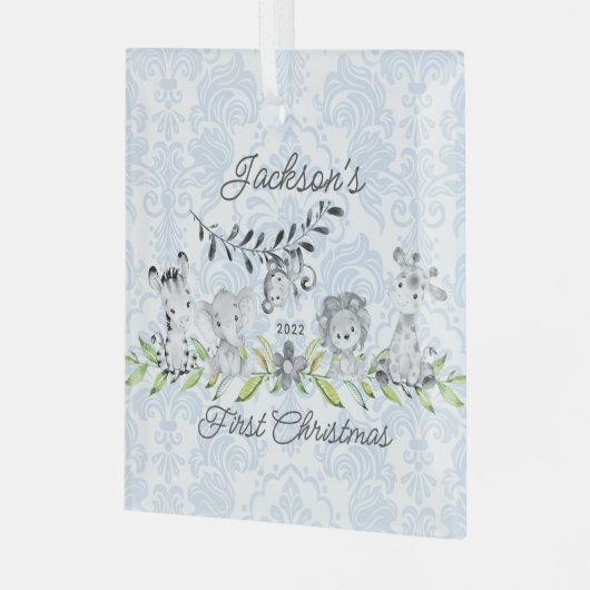 Sweet Oerwoud Foto baby's eerste Kerstmis Glas Ornament (Voorkant links)