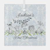 Sweet Oerwoud Foto baby's eerste Kerstmis Glas Ornament (Voorkant)