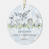 Sweet Oerwoud Foto van baby's eerste kerstversieri Keramisch Ornament (Links)