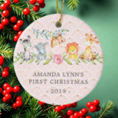 Sweet Oerwoud Foto van baby's eerste kerstversieri Keramisch Ornament