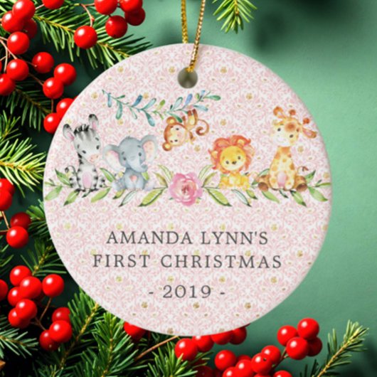 Sweet Oerwoud Foto van baby's eerste kerstversieri Keramisch Ornament