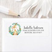 Sweet Oerwoud Giraffe Baby shower adreslabel Etiket (Insitu)