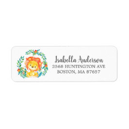 Sweet Oerwoud Lion Baby shower Adreslabel Etiket