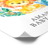 Sweet Oerwoud Lion Welkom Baby shower Poster (Hoek)