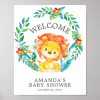 Sweet Oerwoud Lion Welkom Baby shower Poster