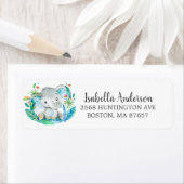 Sweet Oerwoud Olifant Baby shower Adreslabel Etiket (Insitu)