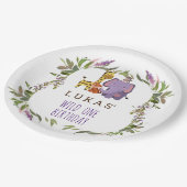 Sweet Oerwoud Safari Animal 1st Birthday Papieren Bordje (Gekanteld)