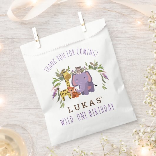 Sweet Oerwoud Safari Animal 1st Birthday Party Bedankzakje (Geknipt)