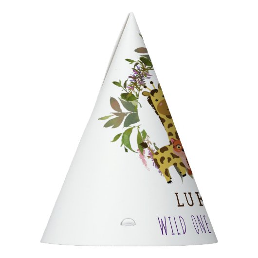 Sweet Oerwoud Safari Animal 1st Birthday Party Feesthoedjes (Links)