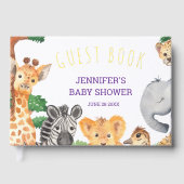 Sweet Oerwoud Safari Animal Wild Eén Baby shower Gastenboek (Voorkant)