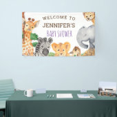 Sweet Oerwoud Safari Animal Wild Eén Baby shower Spandoek (Beurs)