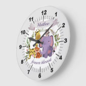 Sweet Oerwoud Safari Animals Baby Boy Grote Klok (Hoek)