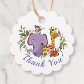 Sweet Oerwoud Safari Animals Baby shower Hartelijk Bedankjes Labels (Voorkant)