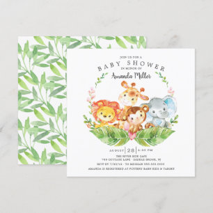 Sweet Oerwoud Safari Animals Boys Baby shower Kaart