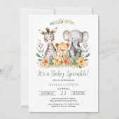 Sweet Oerwoud Safari Baby Sprinkle Invitation Kaart (Voorkant)
