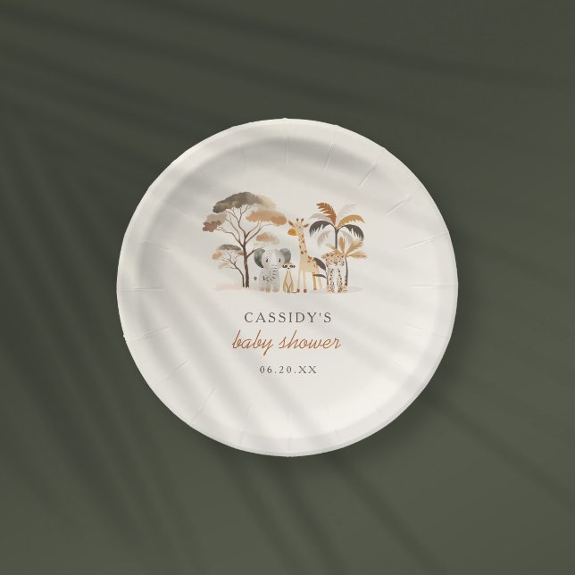 Sweet Oerwoud Safari Dieren Jongen Baby shower Papieren Bordje