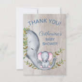 Sweet Oerwoud Safari Elephant Baby shower Dank u Bedankkaart (Voorkant)
