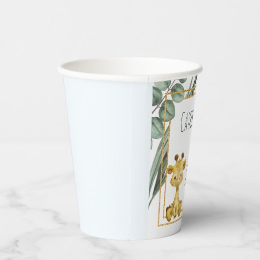 Sweet Oerwoud Safari Giraffe Botanisch Baby shower Papieren Bekers (Rechts)