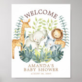 Sweet Oerwoud Welkomstwoord Poster Baby shower (Voorkant)