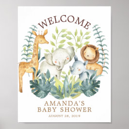 Sweet Oerwoud Welkomstwoord Poster Baby shower